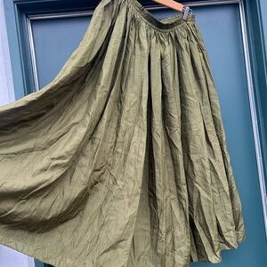 Vintage Olive A-Line Skirt silk!